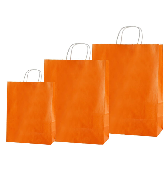 Pungi albe, colorate 100% portocaliu - 25X14X30 - 100 BUC