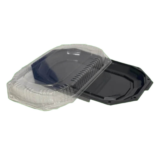Platou oval negru si capac 43*28*3.2cm 100buc/bax