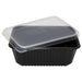 Caserola PP negru Euro-box cu capac 1000cc
