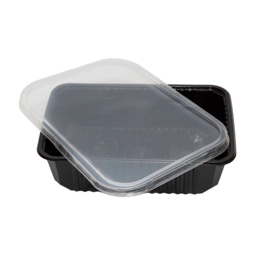 Caserola PP negru Euro-box cu capac 750cc
