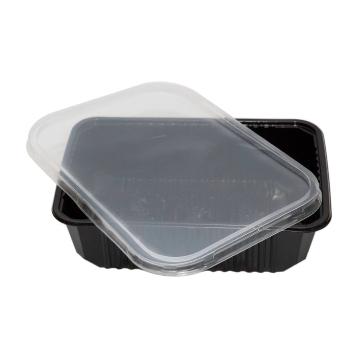 Caserola PP negru Euro-box cu capac 750cc