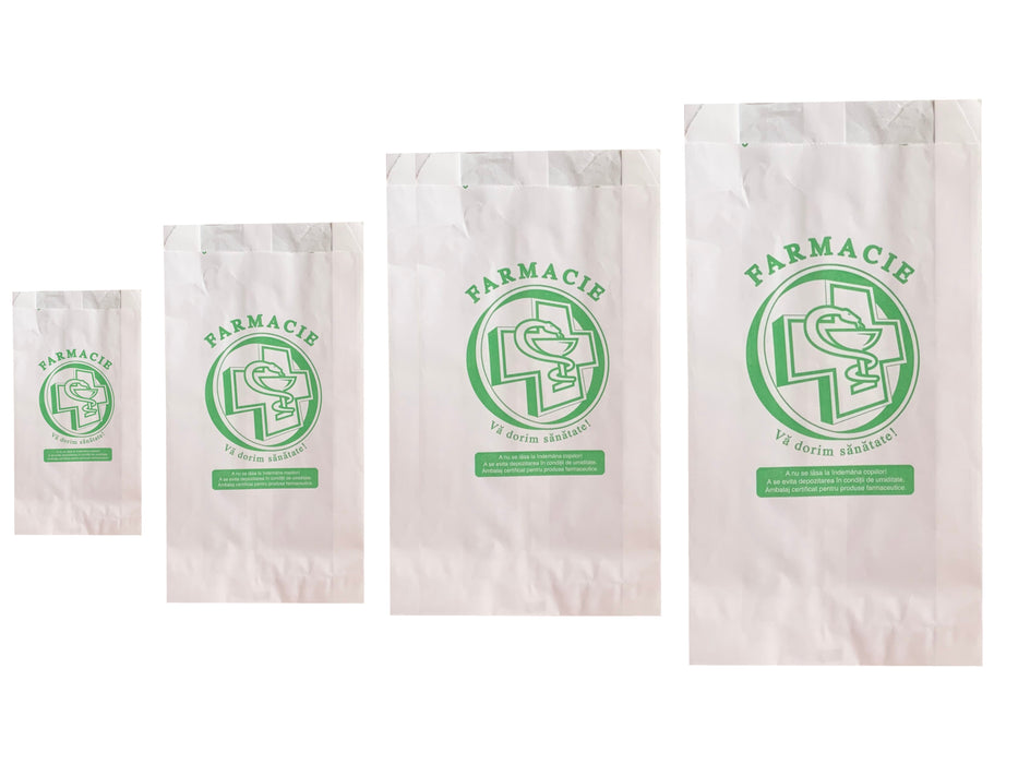 Pungi farmacie, model cruce - 12x4x27cm - 1000 buc.