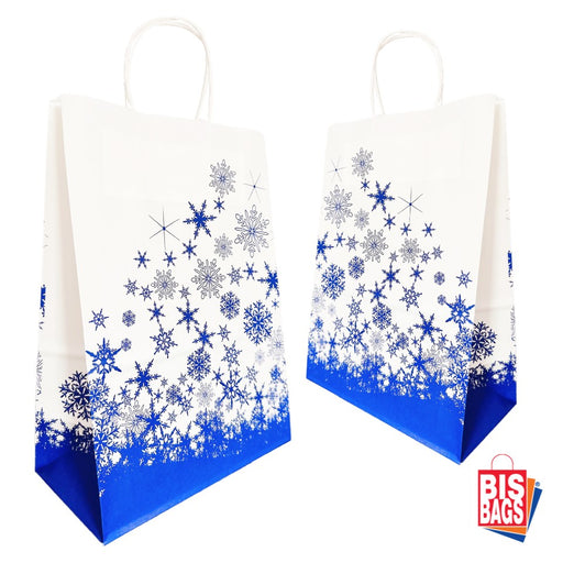 Sacosa imprimata stelute albastre - 22x12x31cm - 100 buc