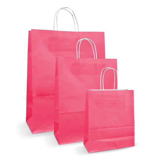 Pungi albe, colorate 100% roz - 25X14X30 - 100 buc