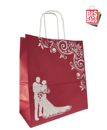 Sacosa hartie miri bordo - 22x11x25.5cm - 100 buc