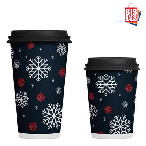 Pahare sarbatori - 414 ml - model iarna - 100 buc