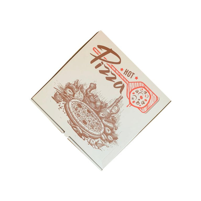 Cutii pizza alba "Hot & Fresh" - 28x28cm - 100 buc.