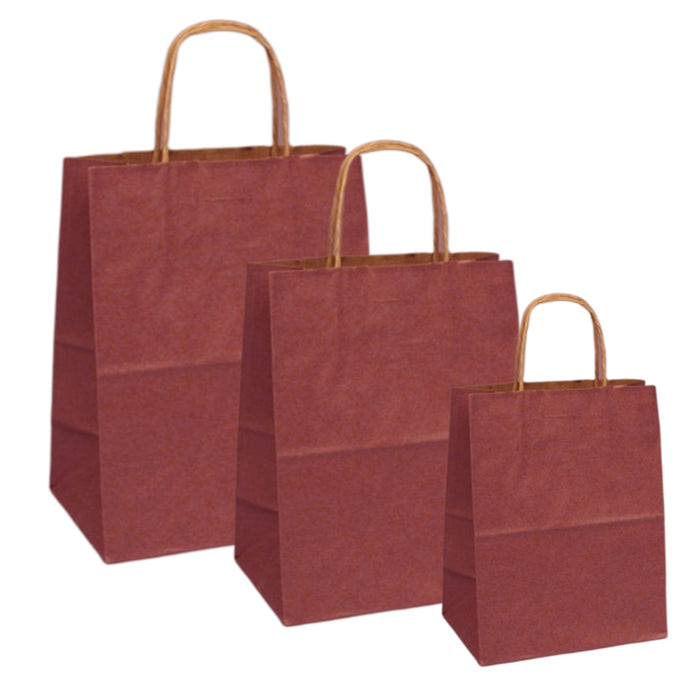 Pungi natur, colorate 100% bordo - 25x14x30 cm - 100 buc.