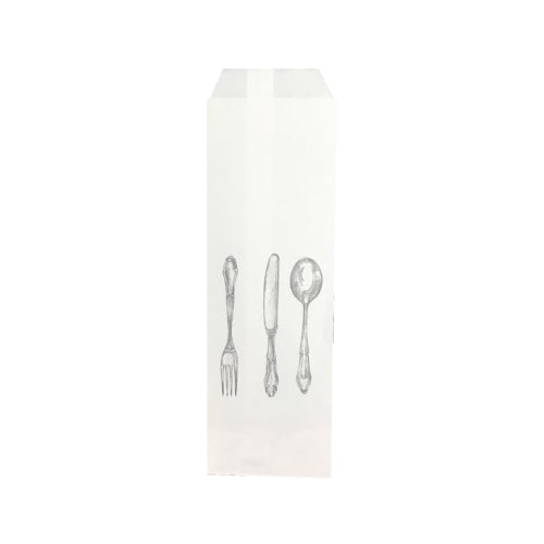 Punga tacam alba "TRIS WHITE" - 8 x 25cm - 2000 buc